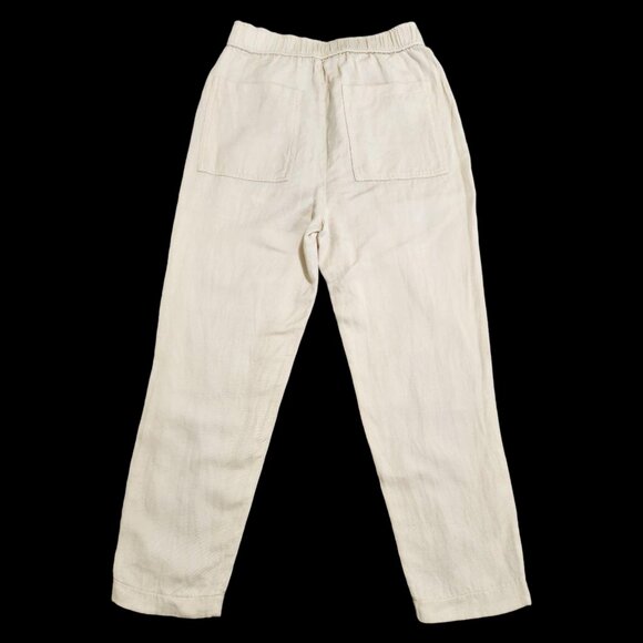 ZARA Ivory Cropped Tapered Pants | High Waist Loose Fit | XS - Picture 1 of 6